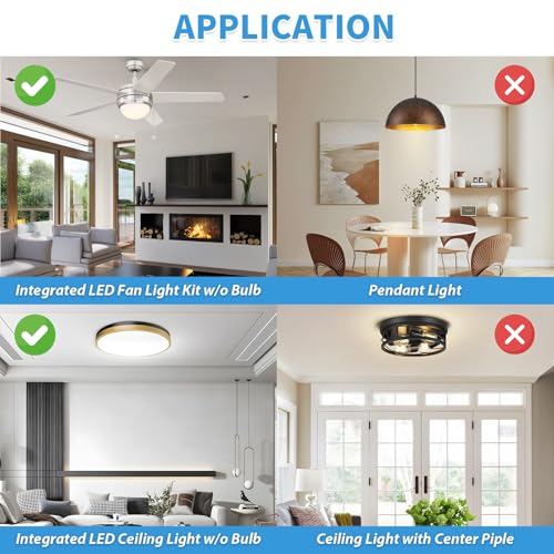 4 Inch Ceiling Fan LED Light Replacement, 18W 3000K 2100LM Ceiling Fan Light Kit, Round LED Engine Retrofit Kit, 120V, CRI90, Dimmable (Warm White) - color: Warm White 3000K