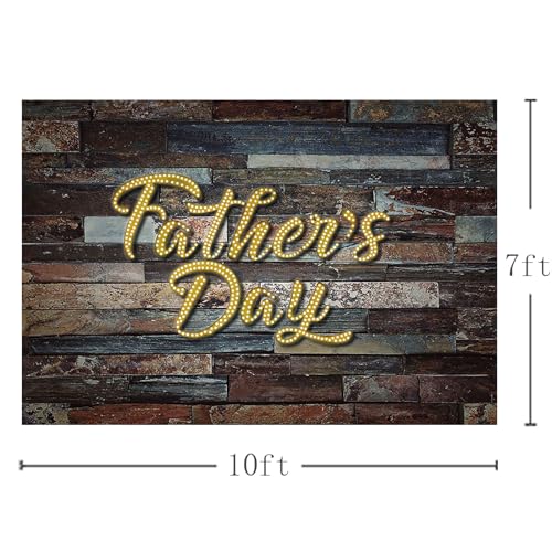 MEHOFOND 10x7ft Father's Day Backdrop Fathers Day Party Decoration Rustic Wood Happy Father's Day Photography Background Banner Studio Photo Props - size: 10x7ft
