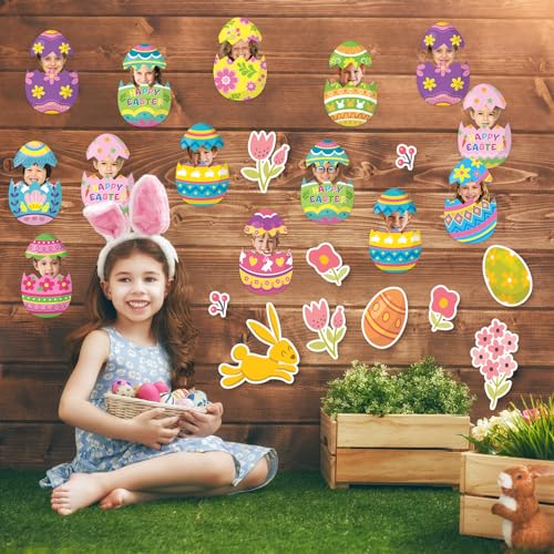 60pcs Easter Egg Theme Cutouts Easter Bulletin Board Decorations Spring Egg Shaped Paper Cut-Outs Classroom Decor for Boys Girls Classroom DIY Craft Photo Kindergarten Preschool Wall Door Supplies - style: Easter Egg