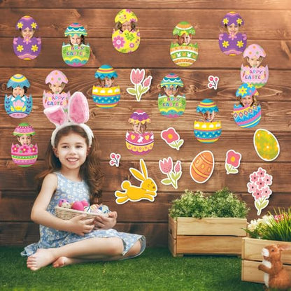60pcs Easter Egg Theme Cutouts Easter Bulletin Board Decorations Spring Egg Shaped Paper Cut-Outs Classroom Decor for Boys Girls Classroom DIY Craft Photo Kindergarten Preschool Wall Door Supplies - style: Easter Egg