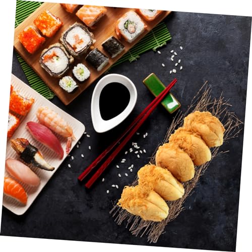 Ciieeo 3PCS Bamboo Sushi Serving Plate Set Decorative Fence Japanese Style Sushi Tray for Sashimi Food Photography Props for Restaurant and Home Decor