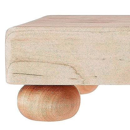 John Boos B Series Square Wooden Maple Cutting Board 9”x9” – 1.5” Thick, 3.7-lb Non-Reversible Butcher Block with Wood Bun Feet & Edge-Grain - color: Maple with Wood Feet, size: 9"L x 9"W