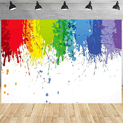 Paint Splash Party Backdrop Colorful Painting Art Photo Background MEETSIOY Abstract Oil Painting Studio Props Banner Birthday Party Supplies Photography Backdrop 9x6ft BJZSMT20 - size: 9x6ft