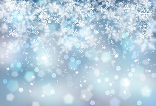 10x8ft Falling Snowflake Portrait Backdrops for Photography Winter Ice Snow Flakes Photo Shoot Newborn Kids Baby Adults Wedding Photo Background Vinyl Photo Booth Props - size: 10x8ft