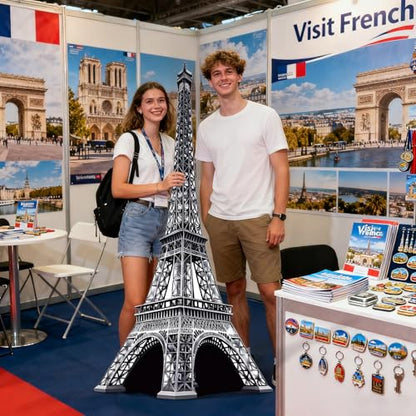 6 Ft 3D Eiffel Tower Cardboard Cutout Eiffel Tower Stand Up Cutout Life-Size French Theme Photo Booth Prop Backdrop Sign for France Night of Paris Theme Birthday Party Educational Display - color: Eiffel Tower