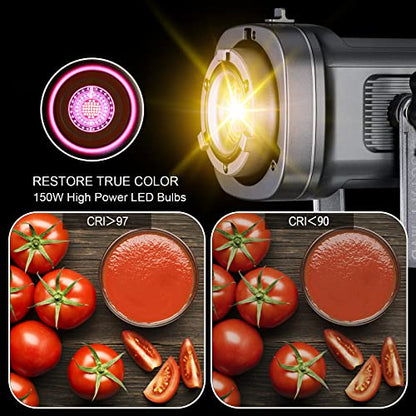 GVM 150W RGB Video Light Kit, 2700K~7500K Bi-Color LED Video Light Photography Studio Lighting Kit with Lantern Softbox & Stand, Continuous Output Lighting Kit with 8 Lighting Effects, CRI 97+ - size: 150W