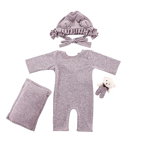 Holibeat Baby Girl Purple Photography Props Super Soft Newborn Girl Photo Shoot Outfits Costumes - color: Purple