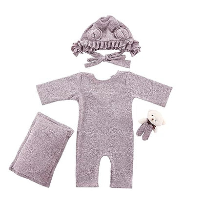 Holibeat Baby Girl Purple Photography Props Super Soft Newborn Girl Photo Shoot Outfits Costumes - color: Purple