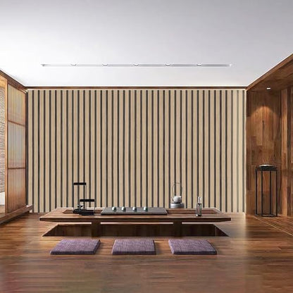 Brown Wood Slat Peel and Stick Wallpaper - 17.5"x300" Textured Faux Wood Self-Adhesive, Waterproof Removable Wall Panel for Bedroom, Kitchen, Accent Wall - Easy Install - color: Dark Brown, size: 17.5" x 300"