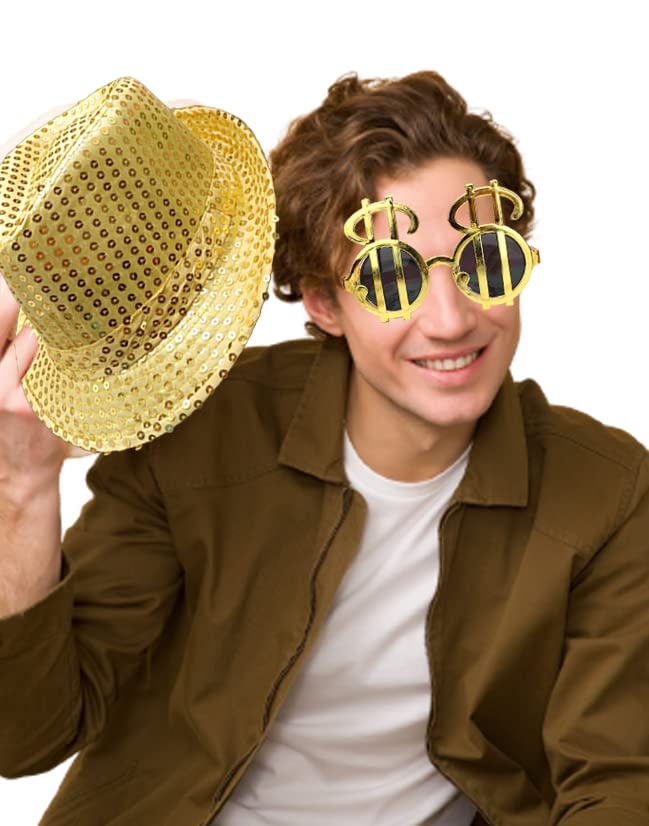 18 Pcs Funny Photo Booth Props for Adults - Assorted Dress Up Costume Hats and Fun Sunglasses - Fun Photo Booth Props Kits for Wedding, Bachelorette, Graduation, Birthday Party Supplies