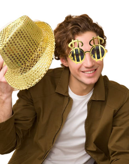 18 Pcs Funny Photo Booth Props for Adults - Assorted Dress Up Costume Hats and Fun Sunglasses - Fun Photo Booth Props Kits for Wedding, Bachelorette, Graduation, Birthday Party Supplies