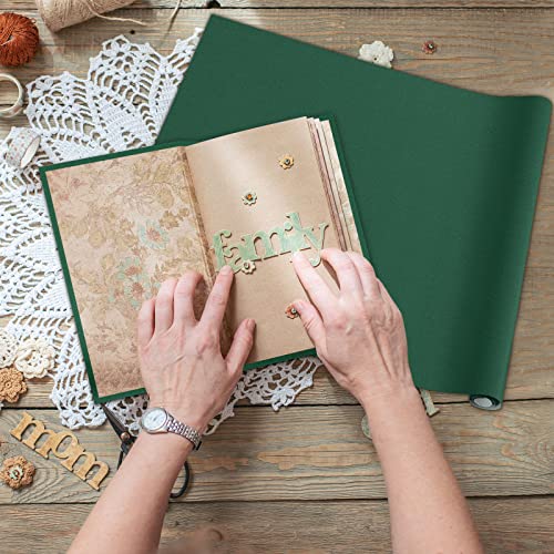 PerKoop Book Cloth for Book Binding 40 x 16 Inch Fabric Surface Paper Backed Bookcover Archival European Durable Strong Bookbinding Supplies Cover Books Album Scrapbooking (Dark Green) - color: Dark Green