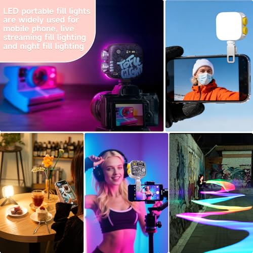 PHOTOOLEX Tofu Light, Magnetic RGB Video Camera Light, Portable Mini Panel Photography Lighting w Clip & Mini Tripod & Cold Shoe Mount, CRI 96+/2500-9900K/21 Scenes, for Selfie Video Conference Vlog