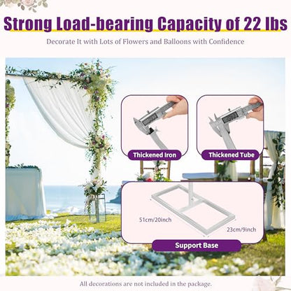 10x20ft Heavy Duty Backdrop Stand, Pipe and Drape Backdrop Stand, Square Wedding Party Backdrop Stand Pipe Kit for Wedding Christmas Party Celebration Photography Baby Shower, Silver