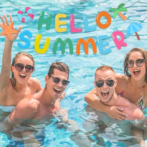 Hello Summer Banner,Summer Party Decorations