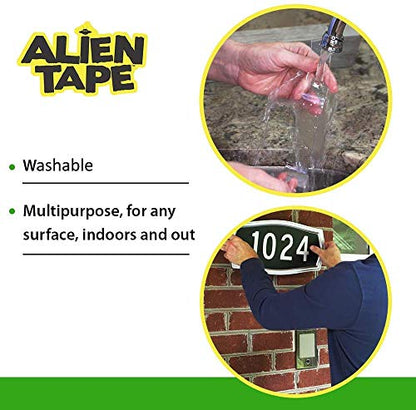 ALIEN TAPE Nano Double Sided Tape, 21-ft Multipurpose Removable Adhesive Transparent, Grip Mounting Washable Strong Sticky Heavy Duty for Carpet Photo Frame Poster Décor - As Seen On TV - size: (3 Rolls - 21 Feet)