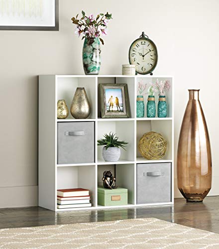 Whitmor 9 Cube Storage Organizer, 3 Tier Stackable MDF Bookcase, Open Storage Display Bookshelf, Storage Cabinet for Living Room, Bedroom, Home, Office, 35.5" L x 11.7" W x 35.5" H, White - color: White, size: 9 Cube Stackable