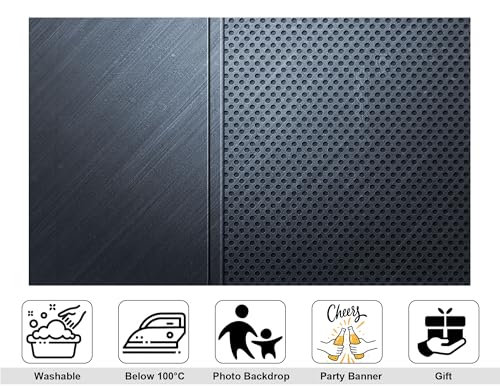 7x5ft Sleek Metal Panel Backdrop with Brushed and Perforated Steel Surfaces Photography Background for Modern and Industrial Party Tapestry Decorations Banner Photo Booth Props - size: 7x5ft
