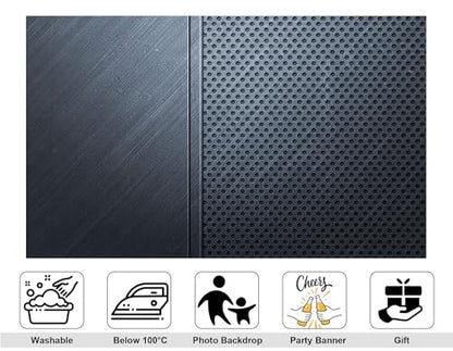 7x5ft Sleek Metal Panel Backdrop with Brushed and Perforated Steel Surfaces Photography Background for Modern and Industrial Party Tapestry Decorations Banner Photo Booth Props - size: 7x5ft