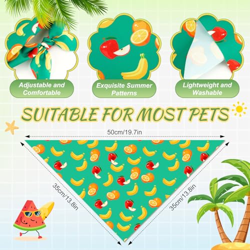 Abbylike 100 Pieces Summer Themed Dog Bandanas Bulk Hawaiian Dog Bandanas for Pets Triangle Kerchief Scarf Bibs Set for Summer Pets Dogs Party Costume Accessories, 25 Styles (19.7 x 13.8 x 13.8) - size: 19.7 x 13.8 x 13.8 Inch, style: Summer