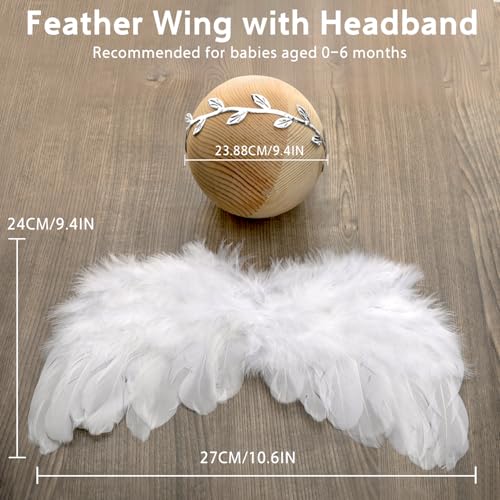 BLUETOP Cute Newborn Photography Outfits Boys Girls Baby Costume Set - style: 07 White Baby Angel Wings