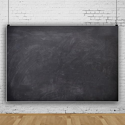 Renaiss 10x7ft Blank Blackboard Backdrop for Photoshoot Man Woman Portrait DIY Chalkboard Photography Background Back To School Banner School Season Photo Booth Props Wedding Teachers` Day Party Decor - size: 10x7ft