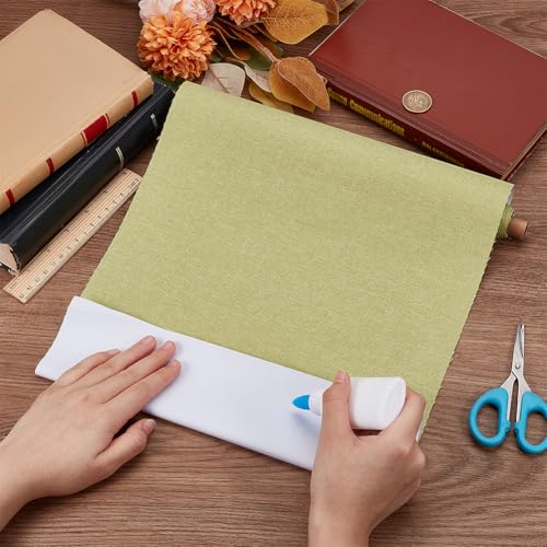 CRASPIRE 51x11.8 Inch Green Grassy Book Cloth Paper Backed for Book Cover Binding Weave Linen Fabric Surface Protector Book Binding Cloth for Adult Scrapbooking Album DIY Crafts - color: Green Grass
