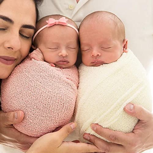 Newborn Photography Props Stretch Newborn Photography Wrap Blanket for Baby Boys Girls Posing Photo Shoot Props - color: Cream