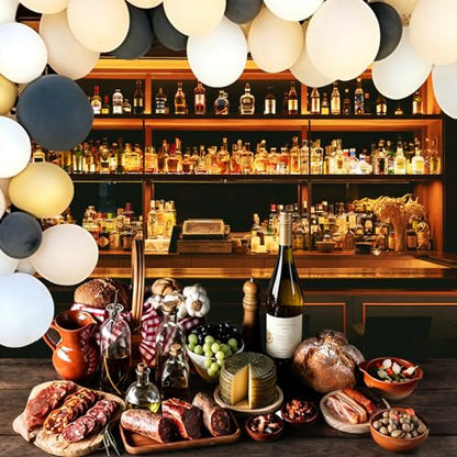 Bar Photo Backdrop Vinyl 9x6ft Wine Cafe Restaurant Drink Shelf Photography Backdrops for Friendsmas Party Urban Club Speakeasy Room Wall Art Photo Backgrounds Videos Photo Backdrop BJLSPH1583 - size: 9x6ft