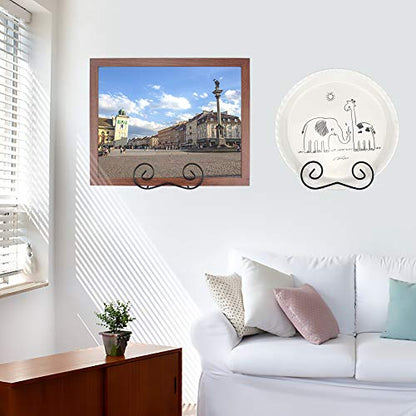 LIONWEI LIONWELI Wall Mount Plate Display Stands - Vertical Metal Holders for Decorative Plates, Picture Frames and Artwork - Black (2 Pieces) - size: Large