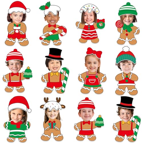 60pcs Christmas Theme Cutouts Gingerbread Man Bulletin Board Decoration Xmas Gingerbread Man Paper Cut-Outs Classroom Decor for Xmas Classroom DIY Craft Photo Wall Door Christmas Winter Party Supplies - style: Gingerbread Man