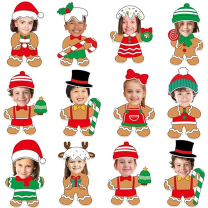 60pcs Christmas Theme Cutouts Gingerbread Man Bulletin Board Decoration Xmas Gingerbread Man Paper Cut-Outs Classroom Decor for Xmas Classroom DIY Craft Photo Wall Door Christmas Winter Party Supplies - style: Gingerbread Man