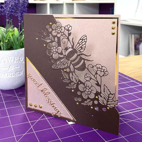 Scrapbooking Die-Cuts, Strips Frame Metal Cutting Dies for Card Making, Paper Craft Punch Template, Background Embossing Stencils, DIY Album Décor (Bee Lace-8x15.7cm) - color: Bee Lace-8x15.7cm