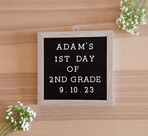Kate & Milo Reusable Photo Sharing Prop, Back to School Chalkboard Sign to Commemorate The First and Last Day, for Kids, Boys, and Girls, Double Sided - style: Rustic Black Letterboard