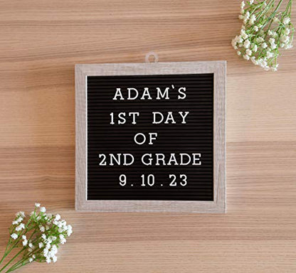 Kate & Milo Reusable Photo Sharing Prop, Back to School Chalkboard Sign to Commemorate The First and Last Day, for Kids, Boys, and Girls, Double Sided - style: Rustic Black Letterboard