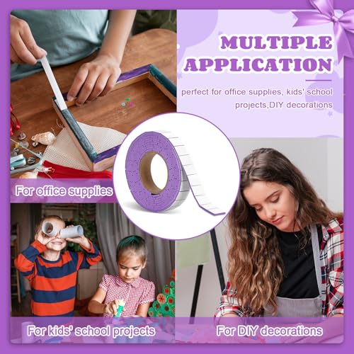 168 Pcs Foam Tape Craft Double Sided Precut 3/4 X 1/2 Inch 3D Adhesive Foam Squares Self Adhesive Dots Purple for Halloween Christmas DIY Crafts Art Sewing Supplies（1 Roll,Purple） - color: Purple, style: 1 Tape