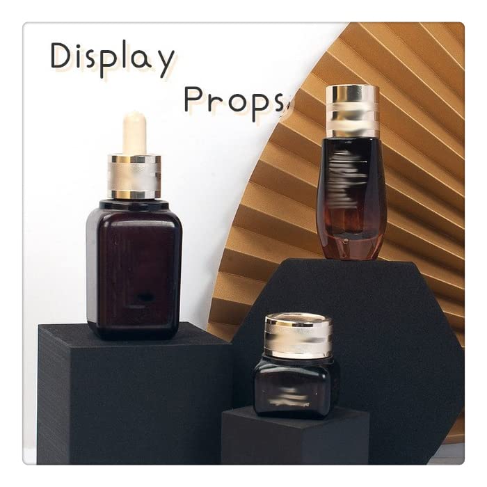 8 in 1 Foam Photography Prop Set for Product Display, Accessories, Jewellery, Cosmetics, Model, Perfumein and Trinkets on Perfect of Showing (Black) - color: Black