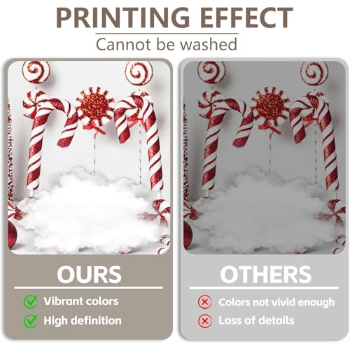 Christmas Backdrop Winter Red Candy Cane Balls Background New Year Photography Banner for Birthday Christmas Party Celebration Decorations Supplies Photo Studio Photobooth Props 6x4ft - size: 6x4 ft