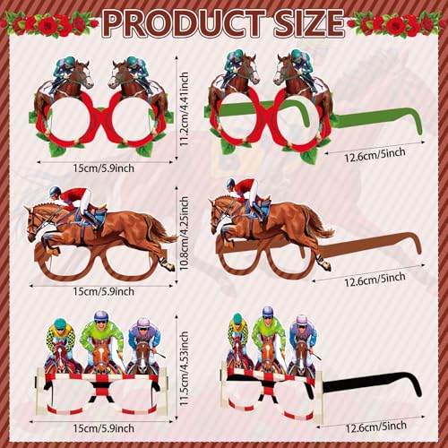 Pajean 36 Pcs Derby Day Glasses Decoration Party Horse Racing Theme Paper Eyeglasses Horse Race Photo Booth Props for Derby Birthday Party Supplies Decorations - style: Horse