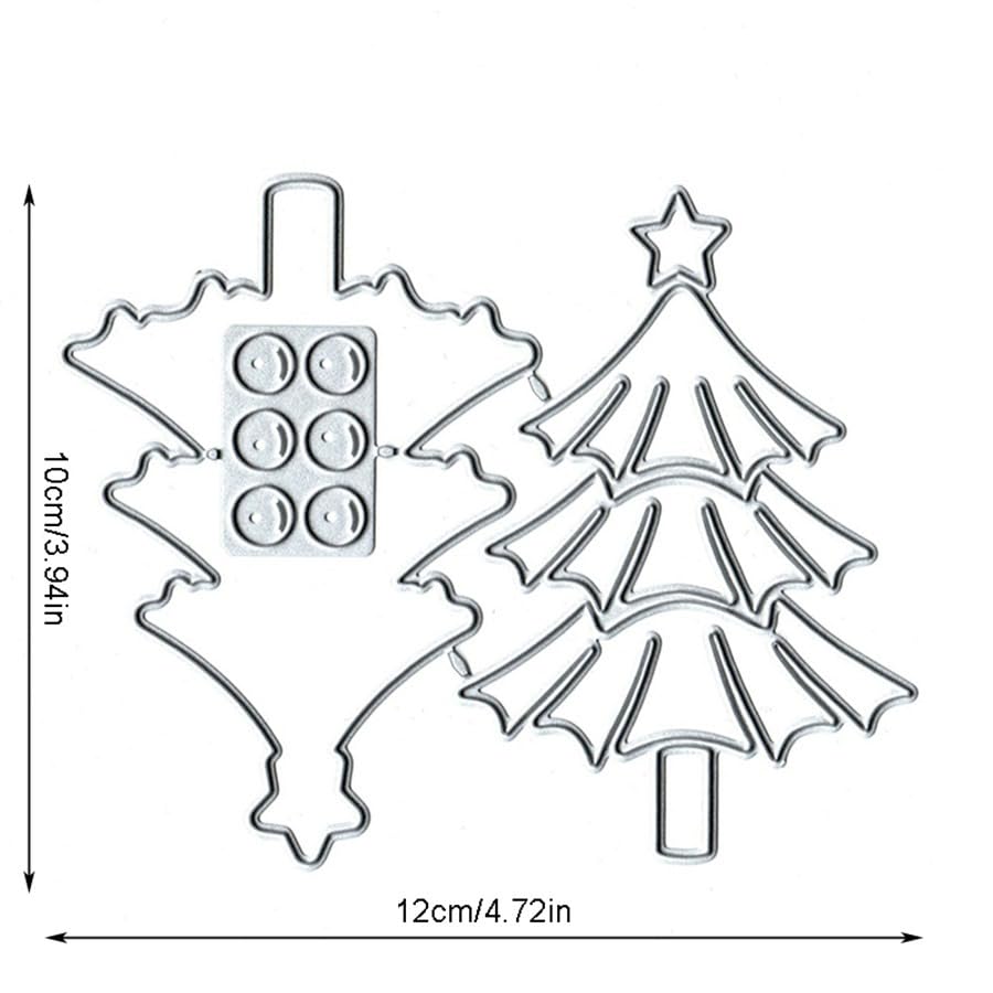 Lapoo Festivals Metal Cutting Die for Scrapbooking - Durable, Cut Stencils for DIY Scrapbook Photo Album Decorative Paper Card, Card Making Supplies, Embossing (Christmas Tree and Lights 4.7 x 3.9 in) - style: Christmas Tree and Lights 4.7 x 3.9 in