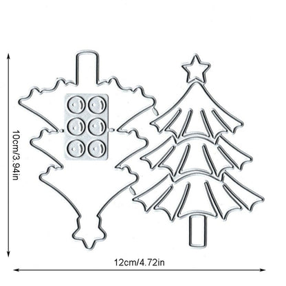Lapoo Festivals Metal Cutting Die for Scrapbooking - Durable, Cut Stencils for DIY Scrapbook Photo Album Decorative Paper Card, Card Making Supplies, Embossing (Christmas Tree and Lights 4.7 x 3.9 in) - style: Christmas Tree and Lights 4.7 x 3.9 in