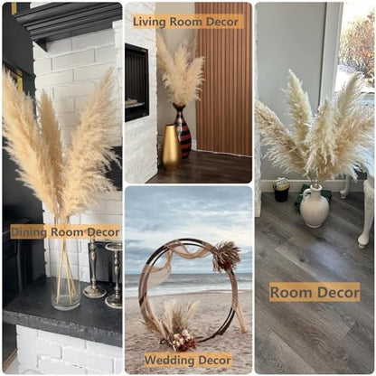 10 PCS 40" Tall Pampas Grass Stems in Natural Beige, Add a Boho Touch to Your Space—Pompas Grass Ideal for Floral Arrangements, Floor Vases, Weddings, and Creating a Bohemian Ambiance at Home. - size: 40inch-10pcs