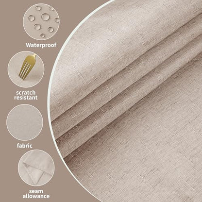 Tablecloths 60x102 Inches Textured Fabric,Natural Water Resistant Spill Proof Table Cloth Table Covers for Dining, Wedding and Parties，Natural - color: Natural, size: 60" x 102" (Rectangular)