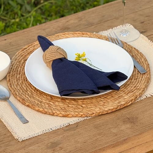 Hausattire Reusable Napkins Cloth Washable 100% Cotton 18x18 Inch Dinner Napkins|Table Napkin for Mother's Day Party Decor|Set of 12 Cloth Napkin for Home Banquet Outdoor Wedding |Navy - color: Navy, size: 18x18