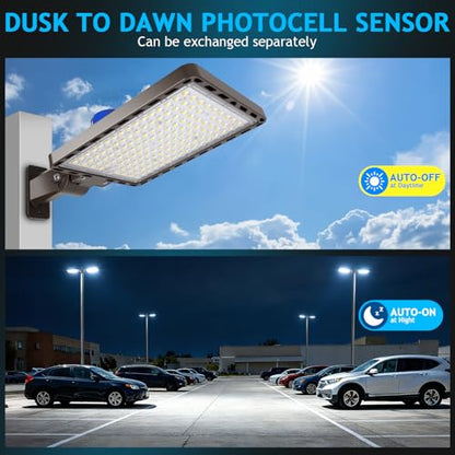 350W LED Parking Lot Light Dusk to Dawn Photocell 5000K Commercial Outdoor Area Light IP65 Waterproof 100-277V 52500LM Wall Mount - size: 350W Wall Mount