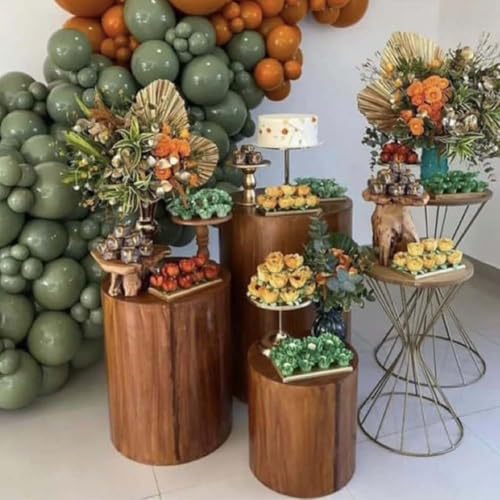 NIVIUS PHOTO Simulated Tree Stump Spandex Pillar Cover for Metal Cylinder Pedestal Stands - 3 Pieces - Covers Only, Stands are not Included (NO-1019) - color: No-1019