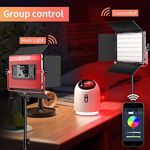 GVM 1200D RGB LED Video Light, 50W Video Lighting Kit with APP Control, 3200K-5600K Photography Lighting kit for Studio, Aluminum Alloy Shell,20 Scene Modes & CRI97+, 2-Pack with Softbox