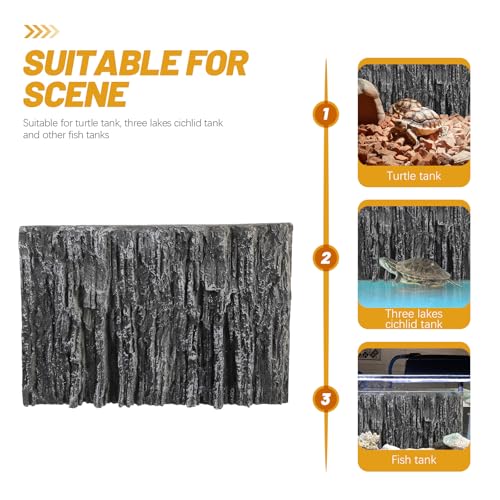 FOMIYES Reptile Tank Background 3D Stalactite Decorative Panel 17.7X11.8X1.6 Inch Pu Foam Aquarium Backdrop for Fish Turtle Habitat Vertical Rock Design