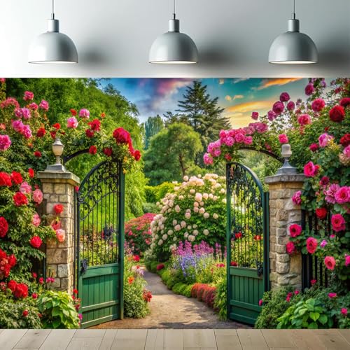 Hnzw 8x6FT Spring Photography Background, Spring Flower Window Indoor Background Decoration, Outdoor Garden Scene Birthday Parties Wedding Baby Showers and Event Photo Background Decoration 088 - size: 8x6ft