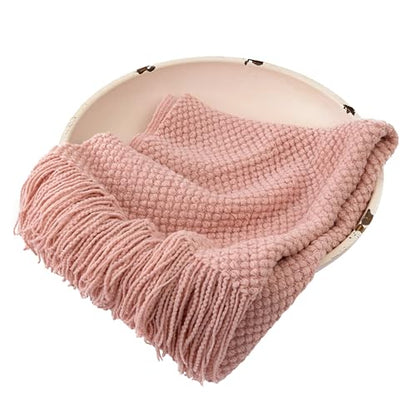 Zeroest Baby Photography Props Basket Braid Wool Wrap Newborn Photo Shoot Baskets Filler Posing Stuffer Background Blanket (Baby Pink) - color: Baby Pink